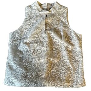 WHBM Outlet Women's Sleeveless Lace Mock Neck Top Size 14 Floral